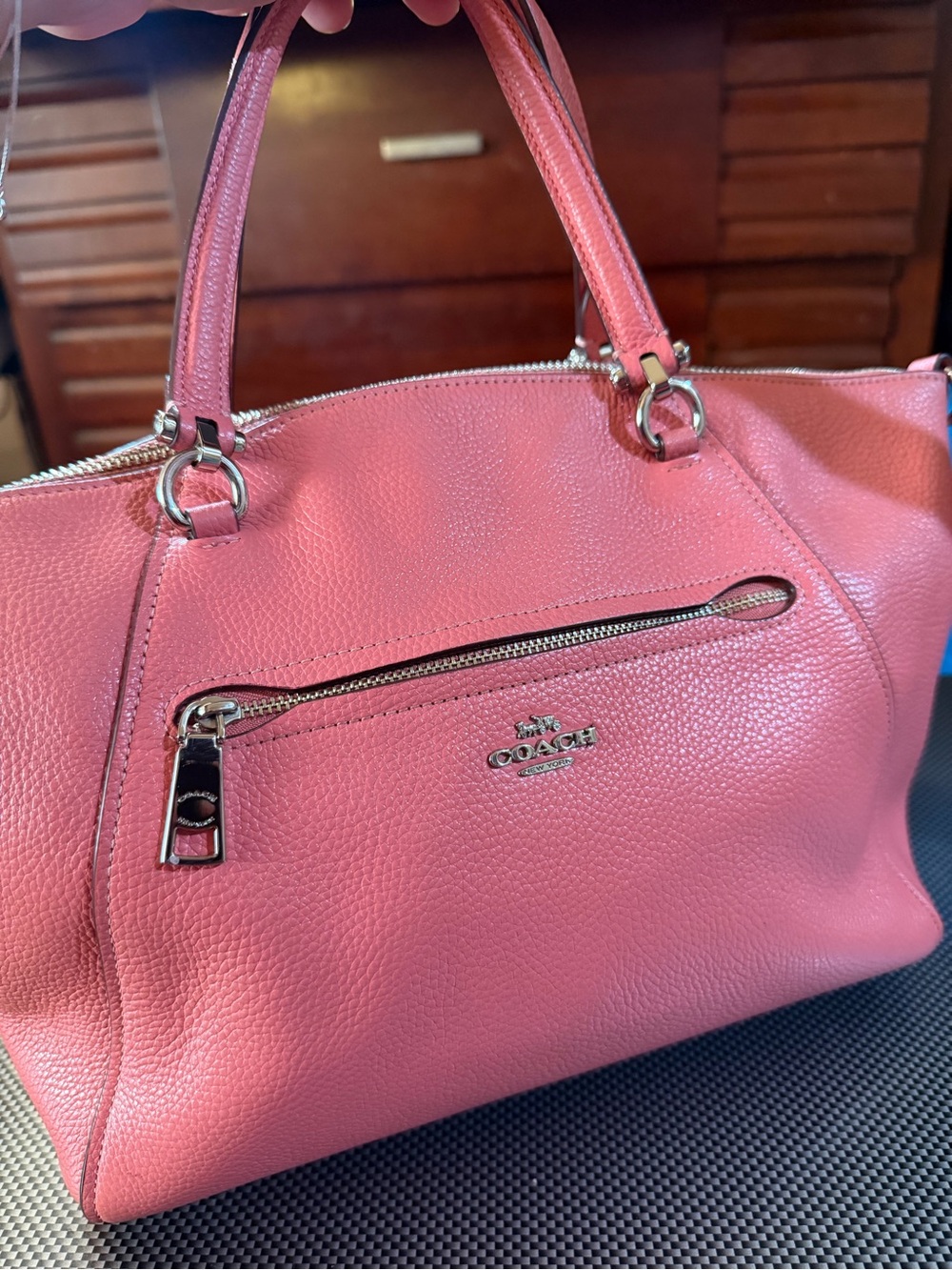 2020 58874 Coach Prairie Pink Pebbled Leather Satchel with Silver Hardware